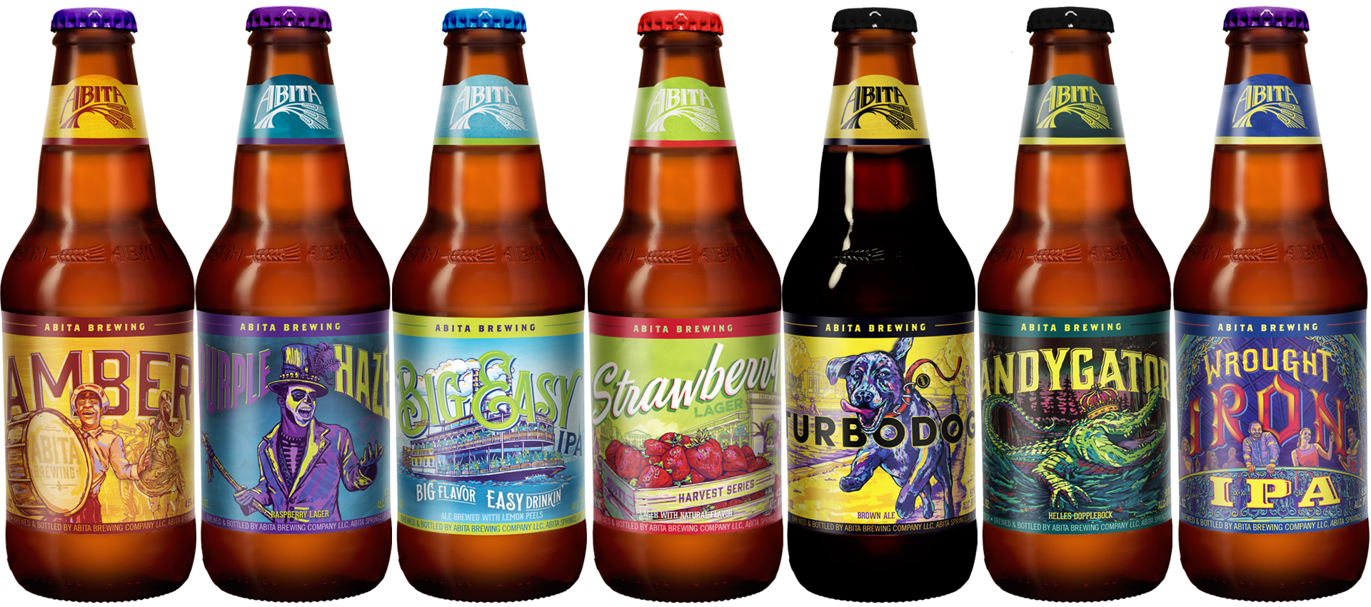 Abita Beer Bottle Lineup Image