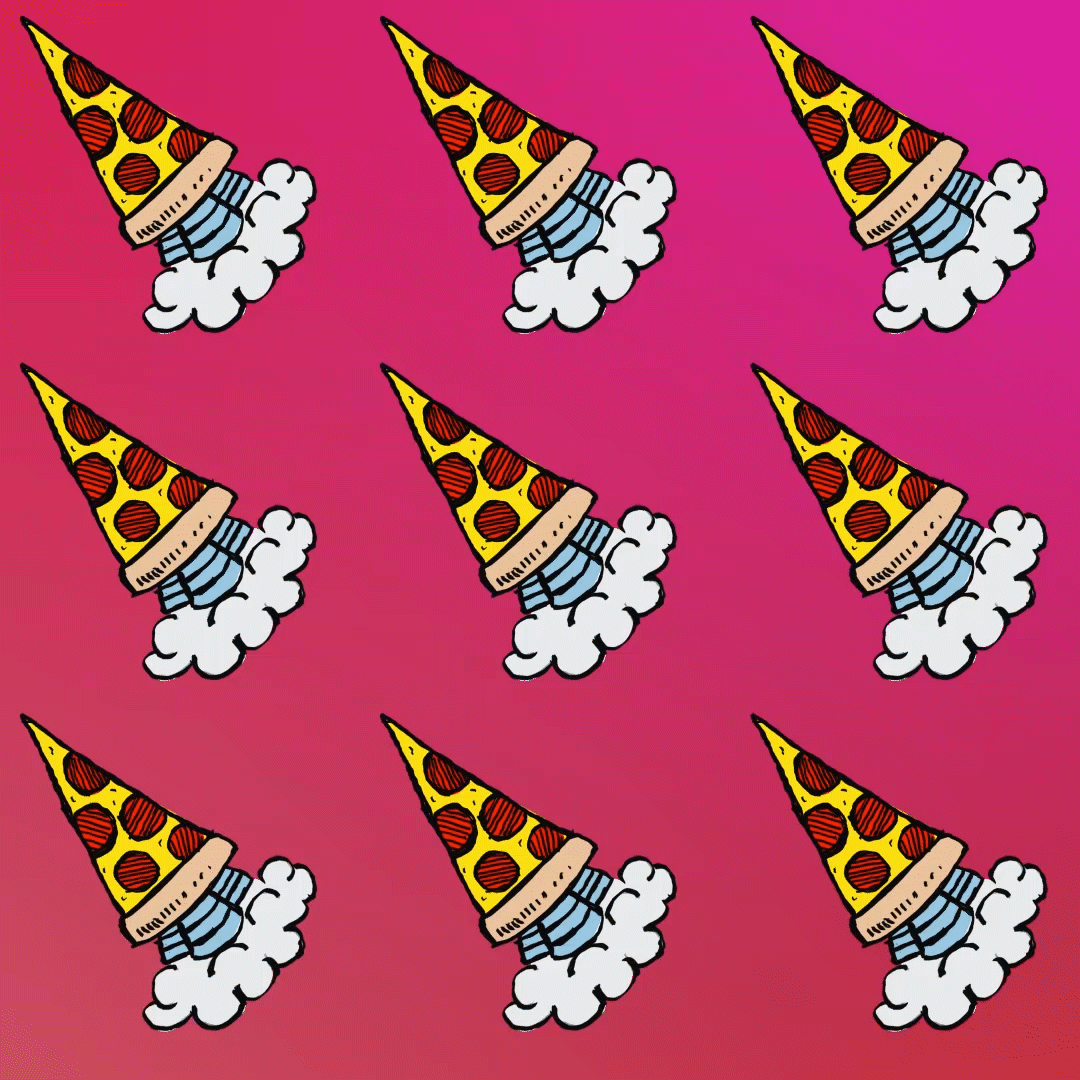 illustrated pizza rockets